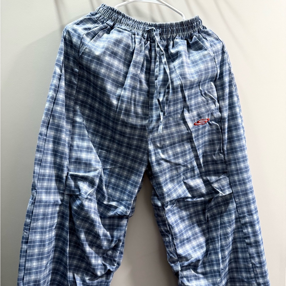 Stylish Blue Plaid Women’s Pants